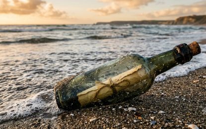 Encontró una botella en la playa con un mensaje del año 1886: «Era una preciosa botella antigua. La tomé pensando que sería un bonito adorno para mi biblioteca»