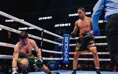 Boxeo:  Veneno Chaves sufrió una paliza del dominicano Eridson García que lo tiró cuatro veces y lo tuvo al borde del nocaut