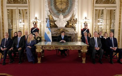 Milei se mostró optimista con Malvinas y les pidió a sus ministros «no dejarse psicopatear» por la economía