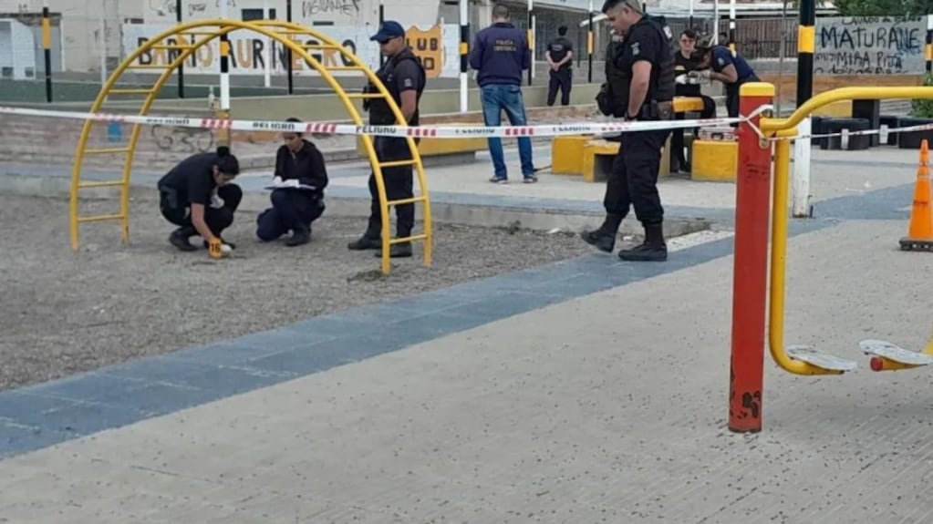 La plaza donde fue atacado Marcelo Medel en el barrio 630 Viviendas